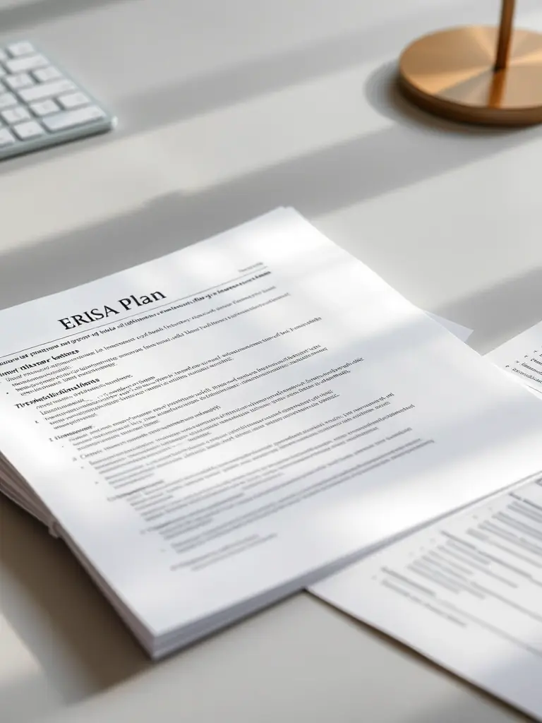 An image of ERISA plan documents, highlighting the legal and financial aspects of dividing ERISA-based retirement plans in a QDRO.