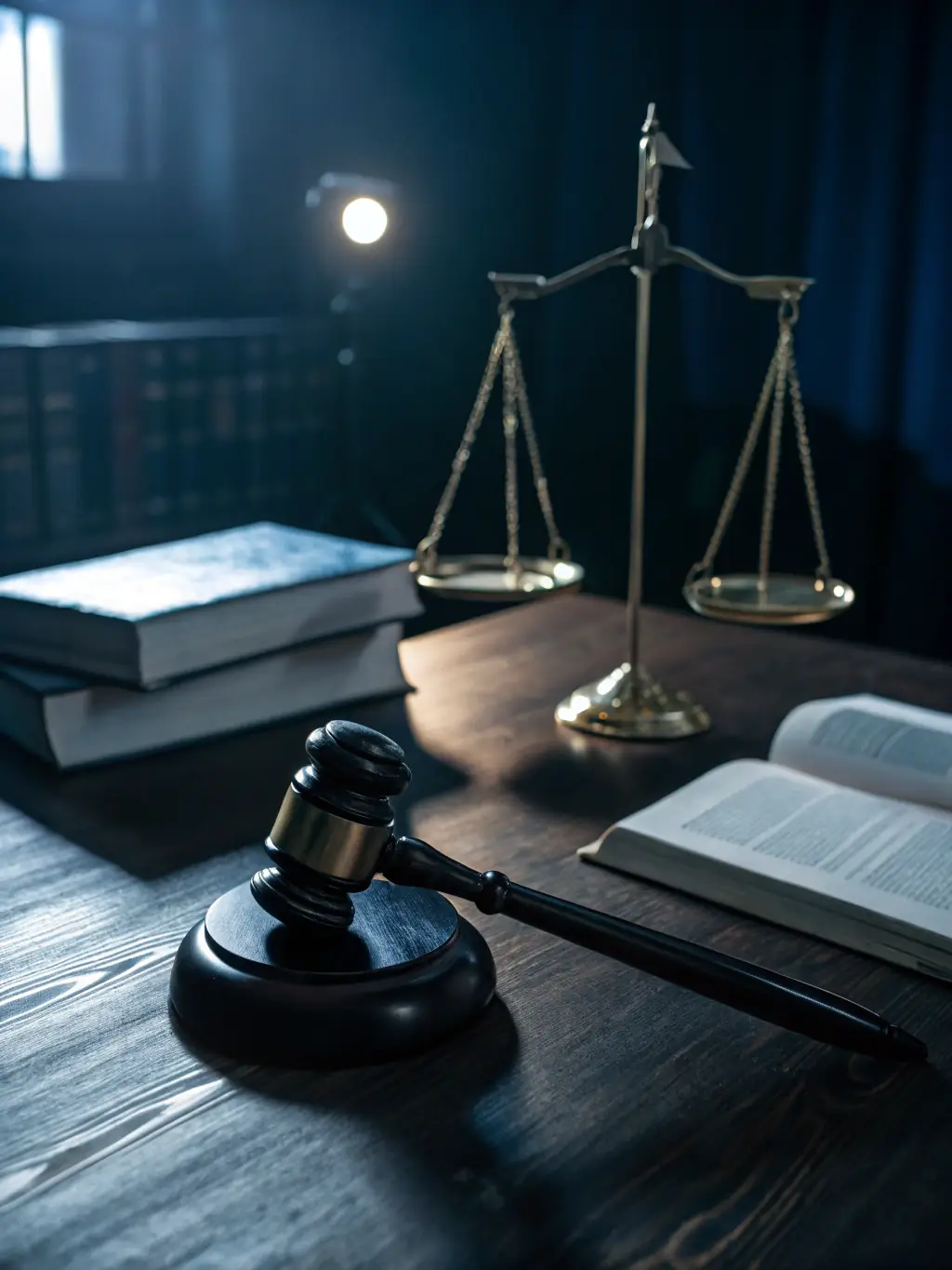 A judge's gavel resting on a stack of legal documents related to divorce and retirement asset division, symbolizing legal authority and fairness.